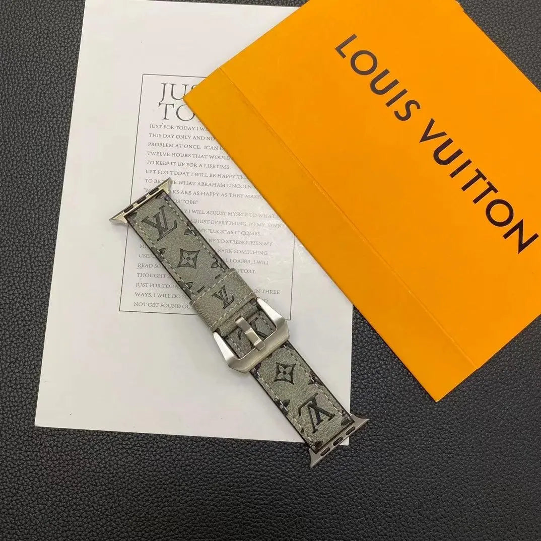 Louis Vuitton-inspired leather monogram Apple Watch strap
