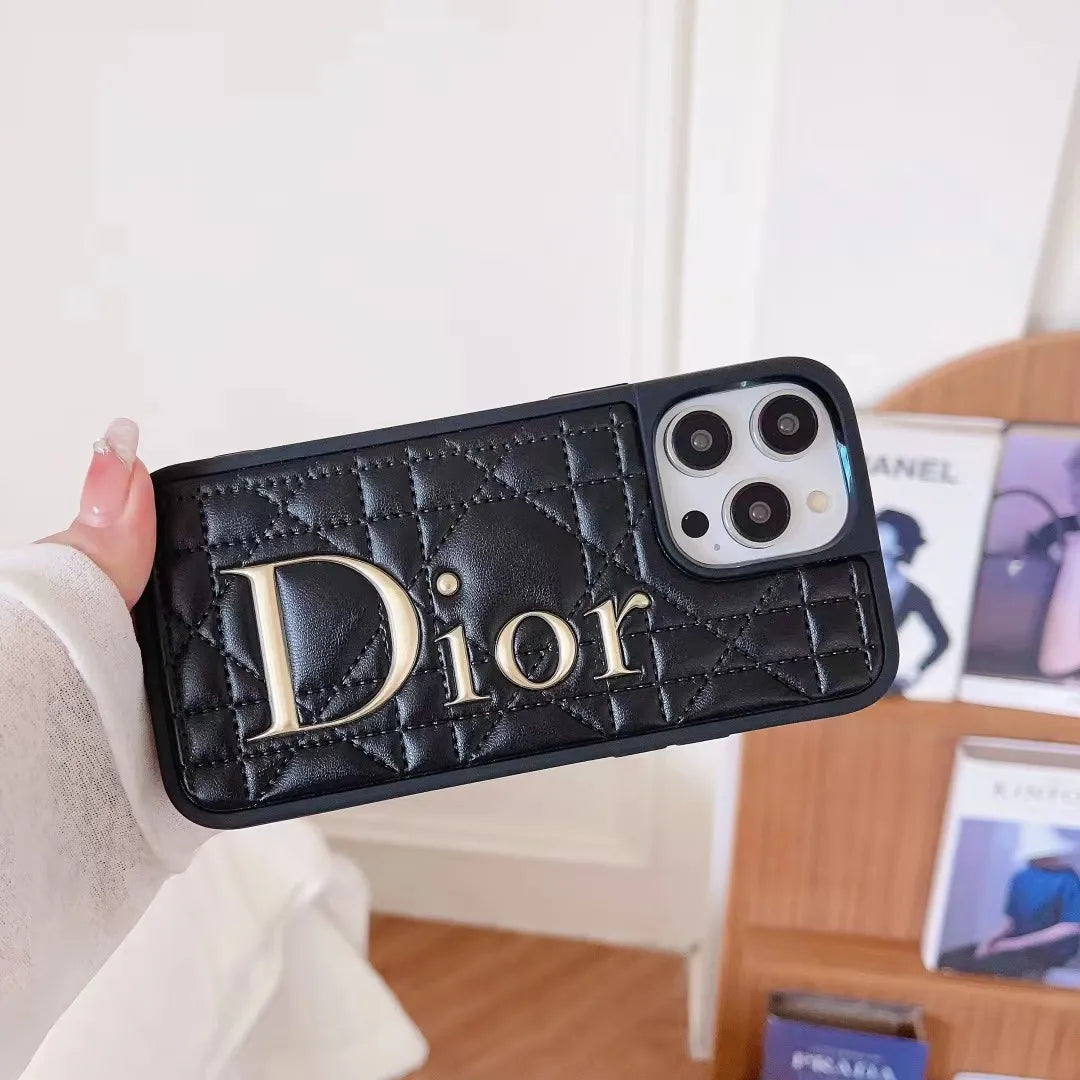 Dior-inspired quilted leather case for iPhone 16 Pro