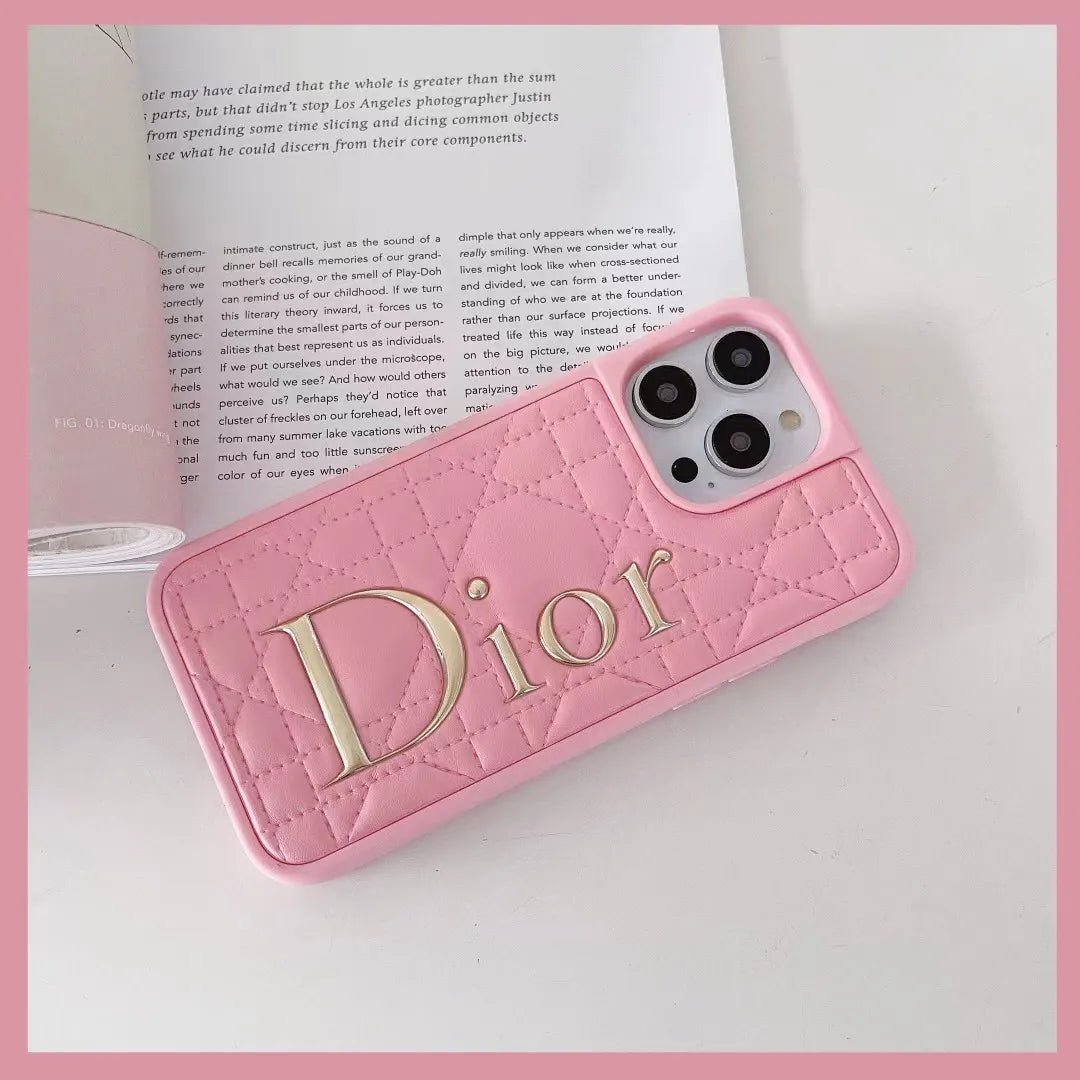Dior-inspired quilted leather case for iPhone 16 Pro