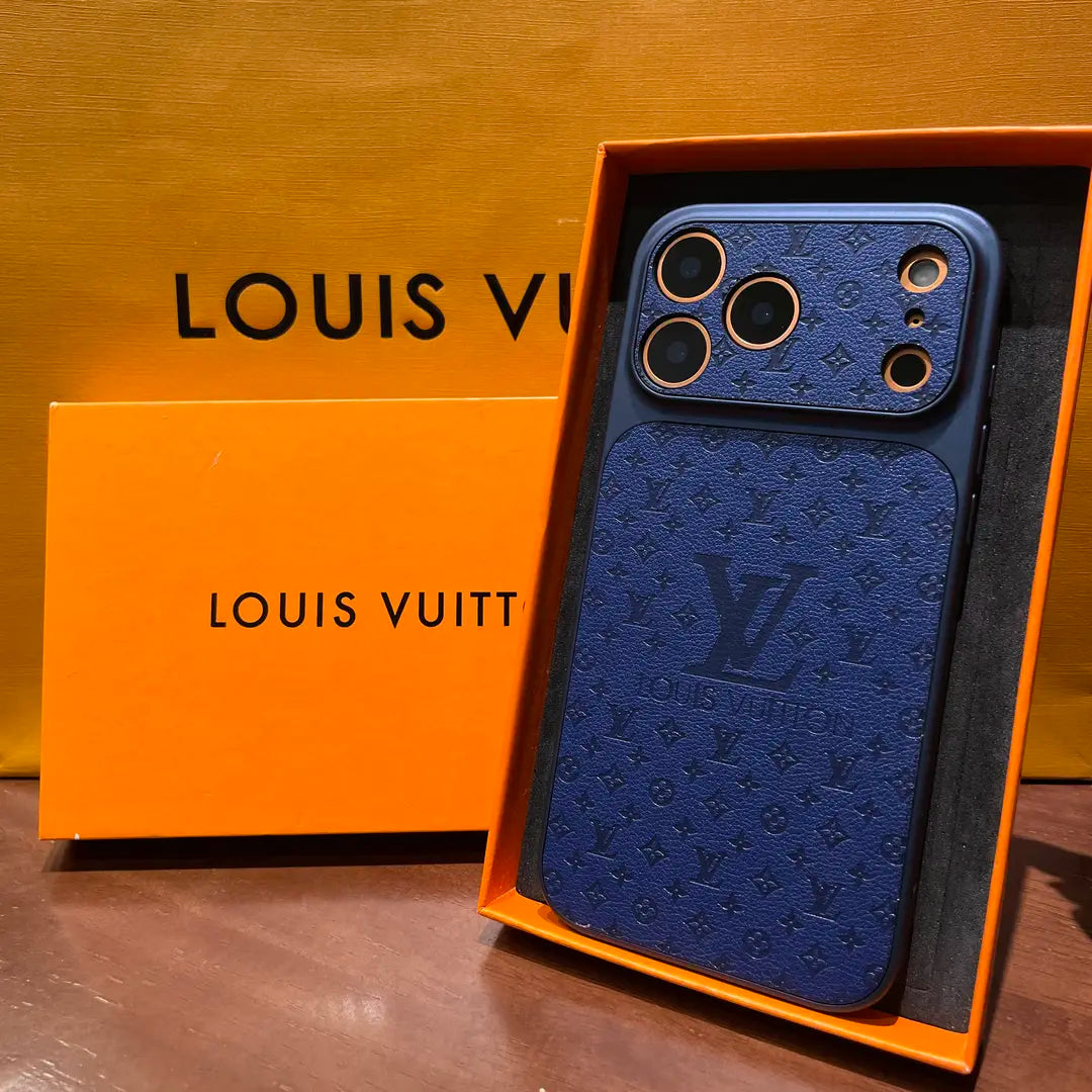 Louis Vuitton-inspired orange iPhone 17 case