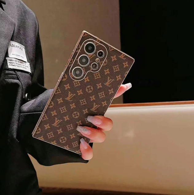 Louis Vuitton-inspired brown phone case for Samsung Galaxy