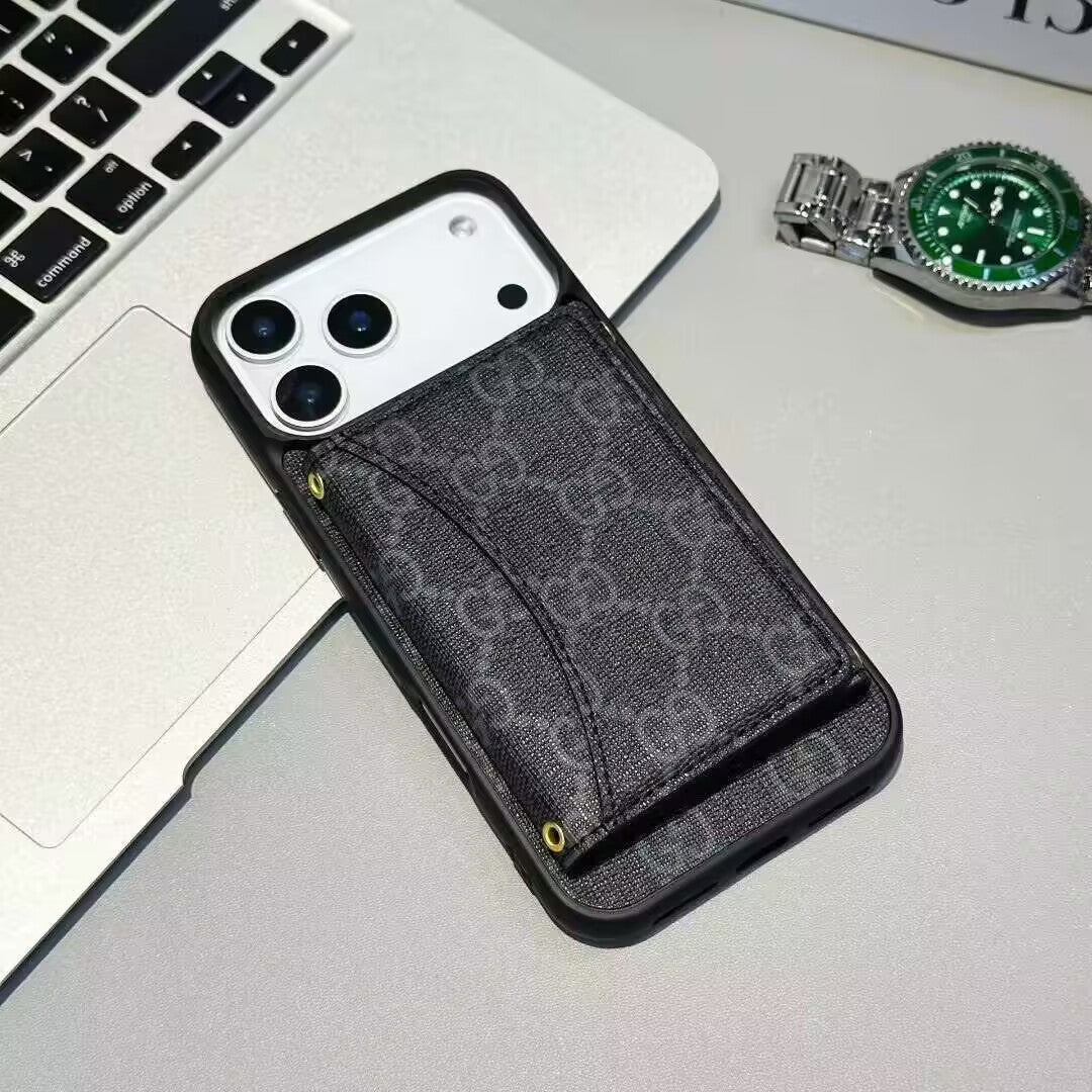 Louis Vuitton-inspired monogram iPhone 17 Pro Max case with card holder