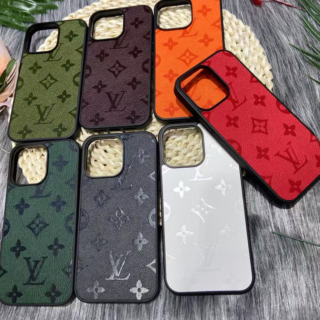 Louis Vuitton-inspired bright monogram case for iPhone 16 Pro Max