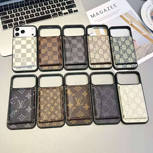 Louis Vuitton-inspired monogram iPhone 17 Pro Max case with card holder