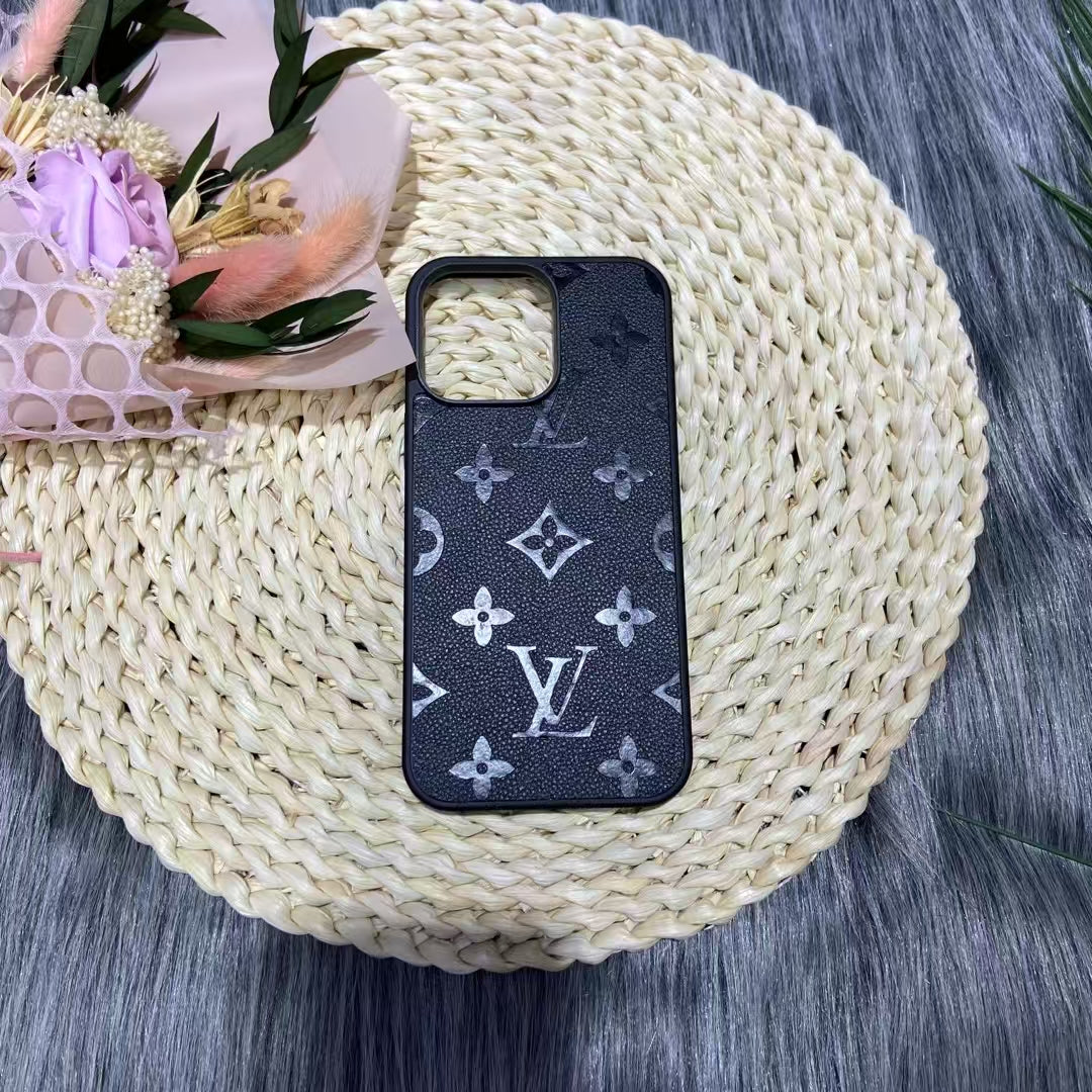 Louis Vuitton-inspired bright monogram case for iPhone 16 Pro Max