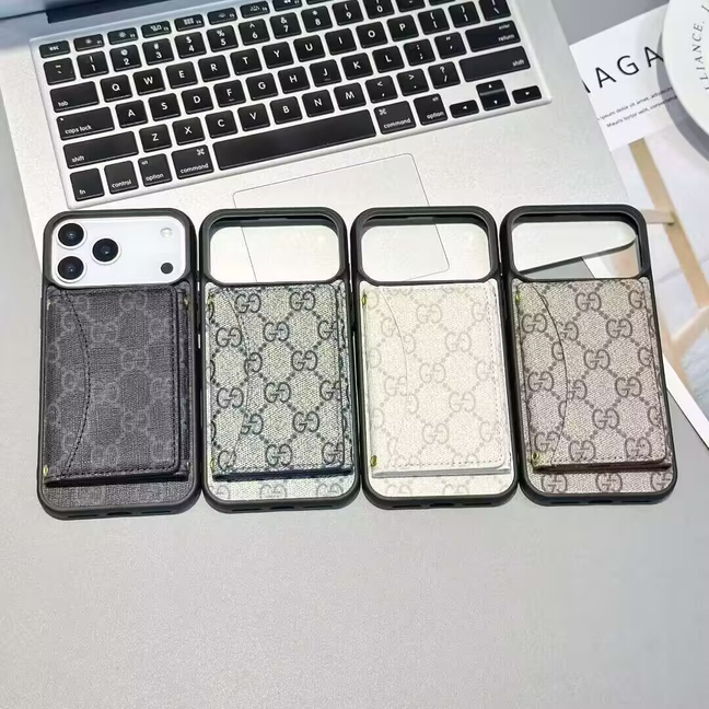 Louis Vuitton-inspired monogram iPhone 17 Pro Max case with card holder