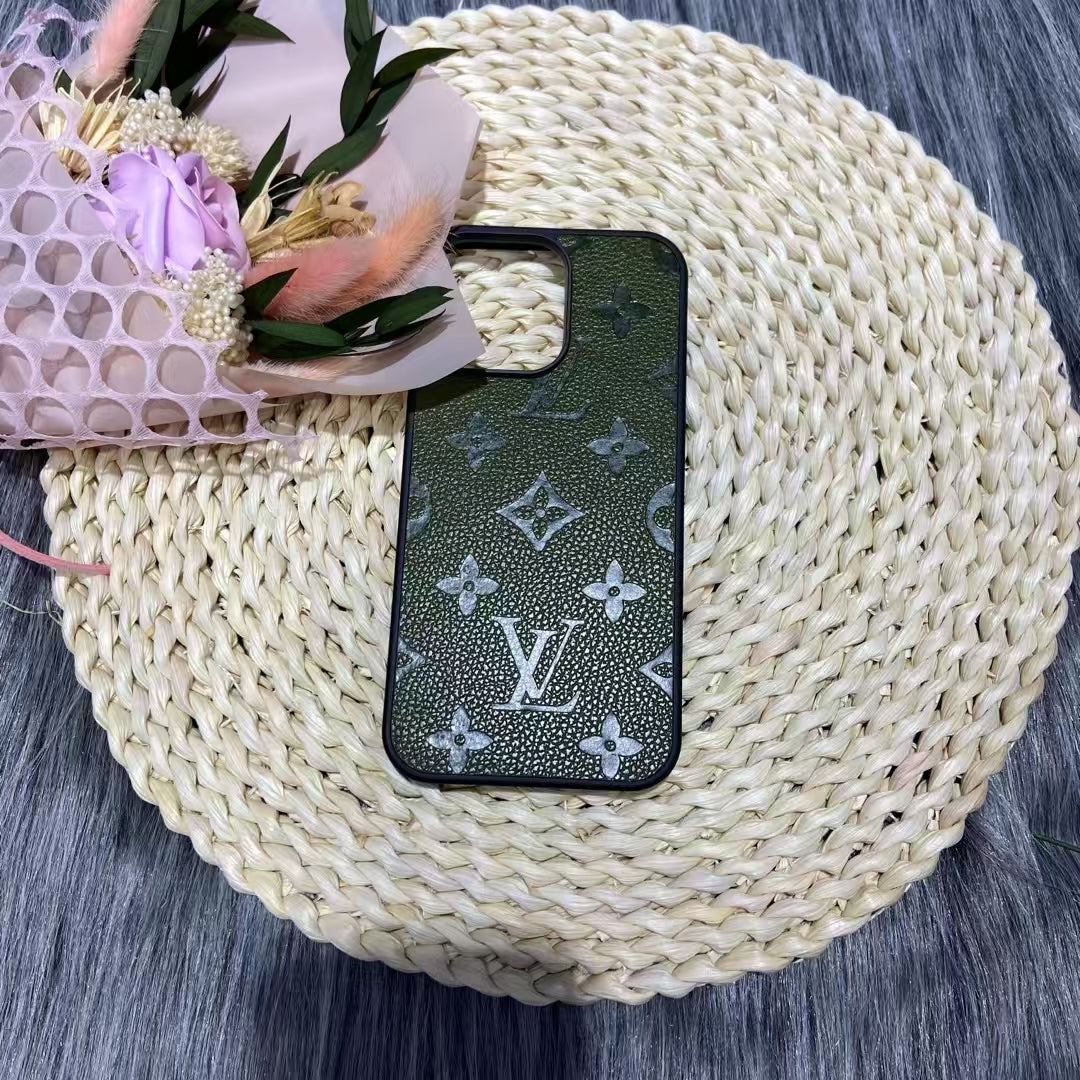 Louis Vuitton-inspired bright monogram case for iPhone 16 Pro Max