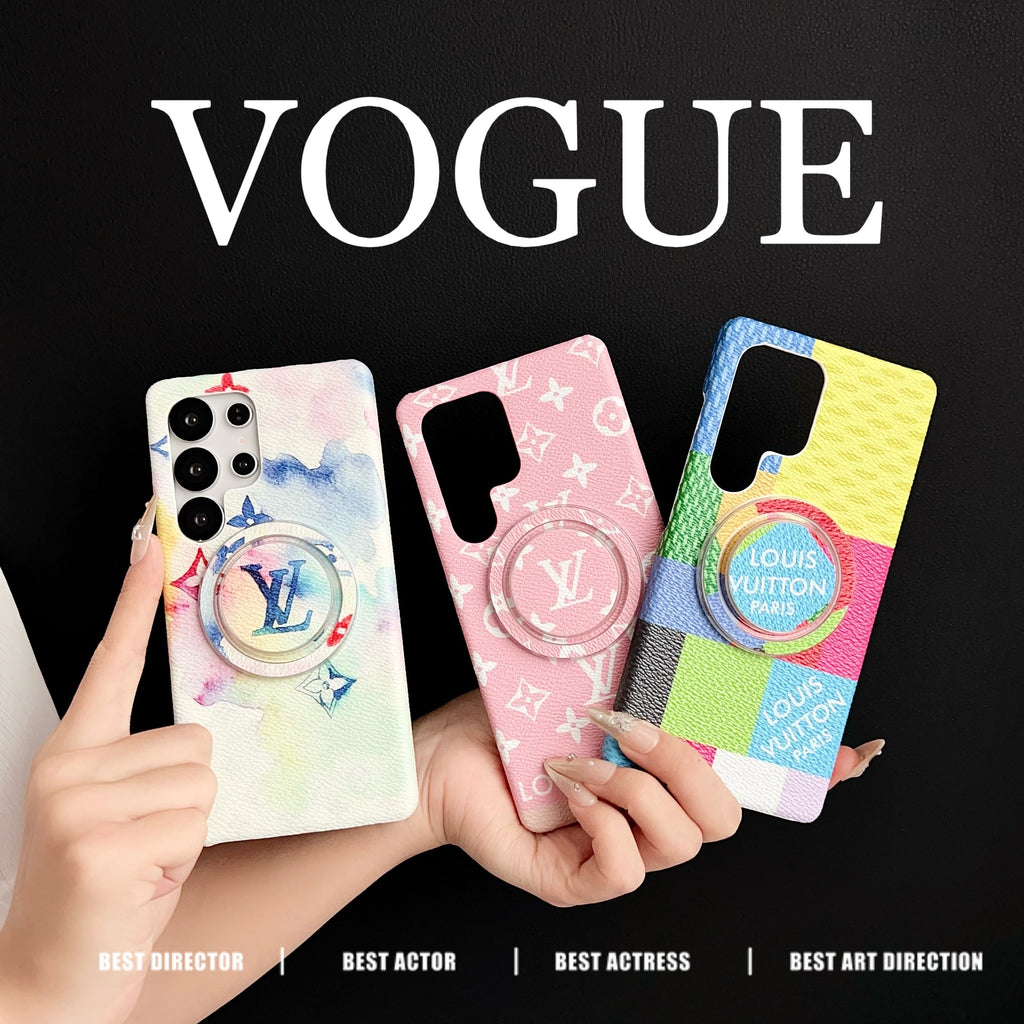 Louis Vuitton-inspired monogram magnetic ring case for Samsung Galaxy s25 Ultra