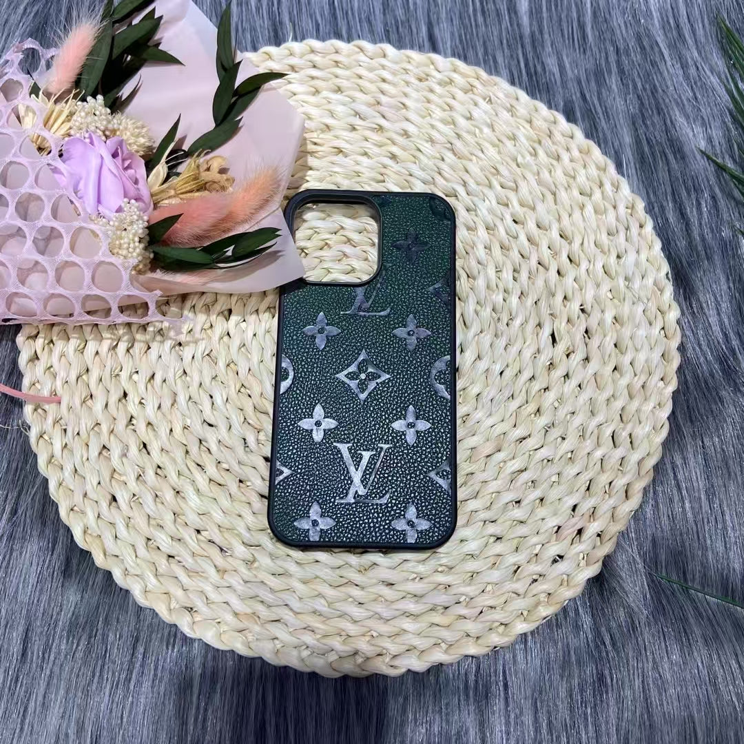 Louis Vuitton-inspired bright monogram case for iPhone 16 Pro Max