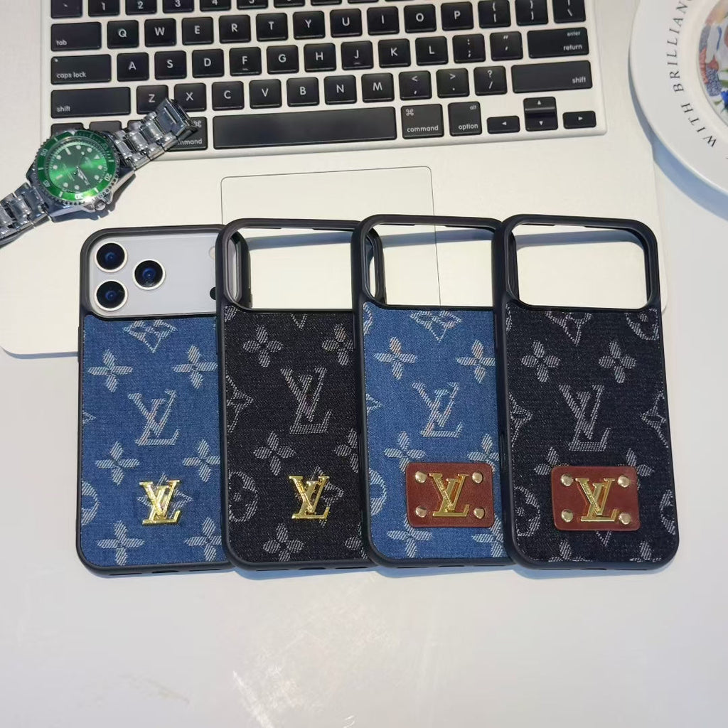 Louis Vuitton-inspired monogram iPhone 17 case with contrast camera surround