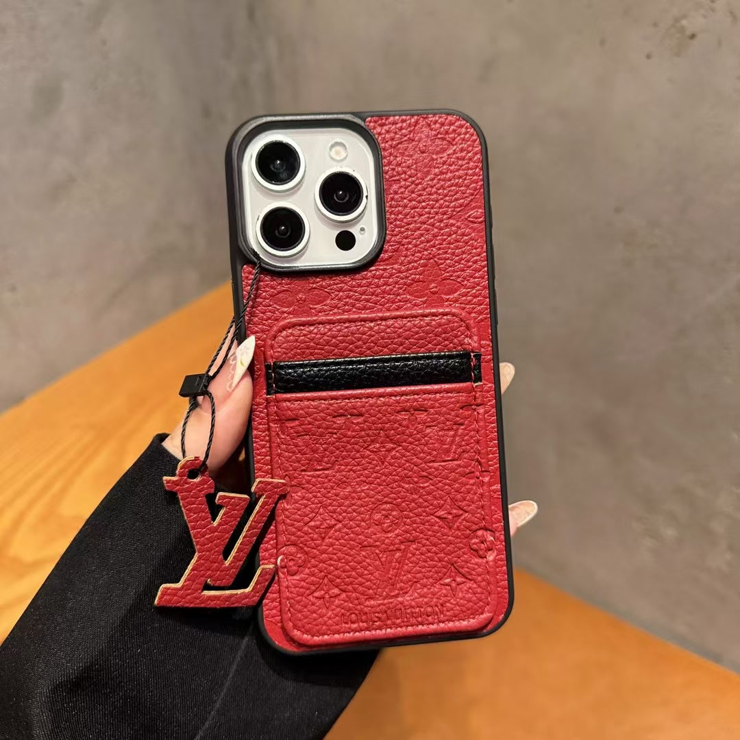 Louis Vuitton-inspired iPhone 15 Pro case with contrast card pocket