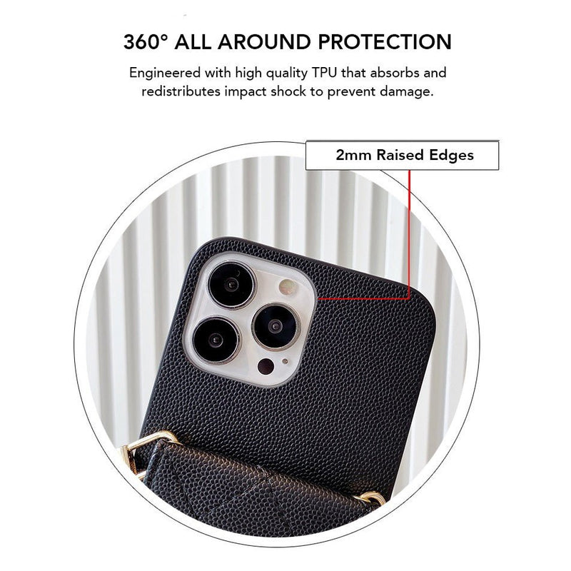 Purse iPhone case with crossbody strap