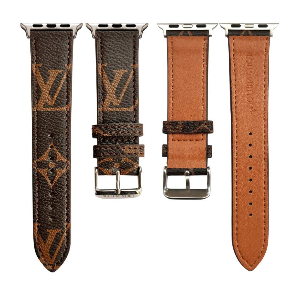 Louis Vuitton-inspired brown classic strap for Apple Watch