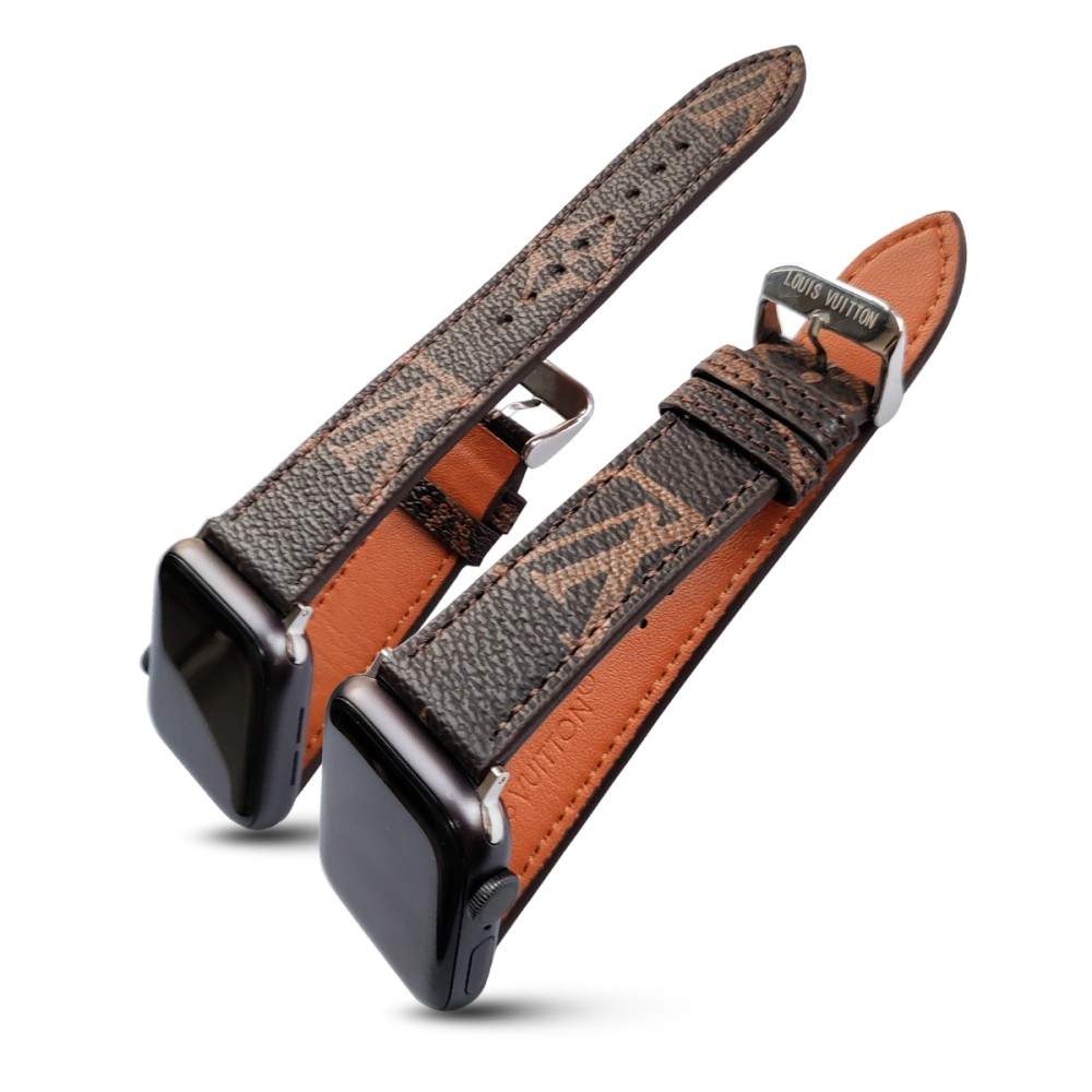 Louis Vuitton-inspired brown classic strap for Apple Watch