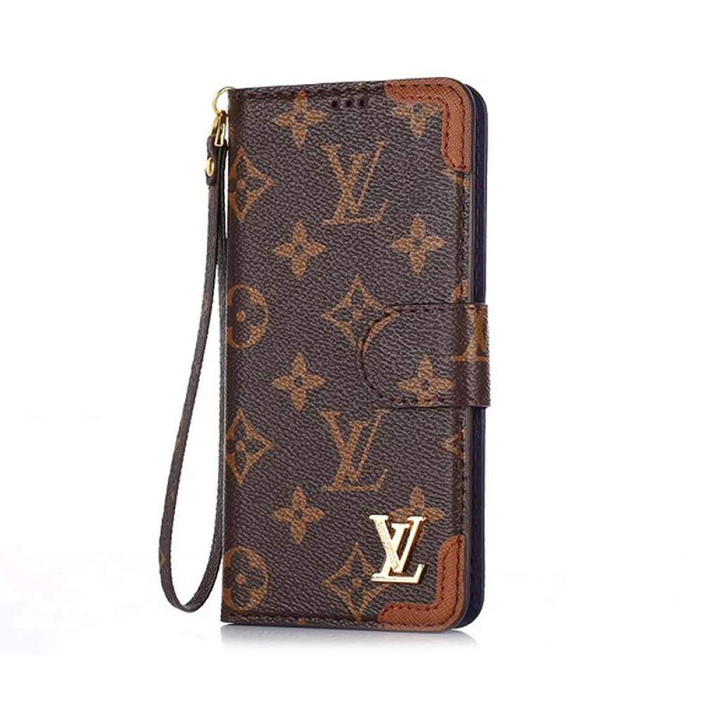 Louis Vuitton-inspired monogram flip wallet case for iPhone