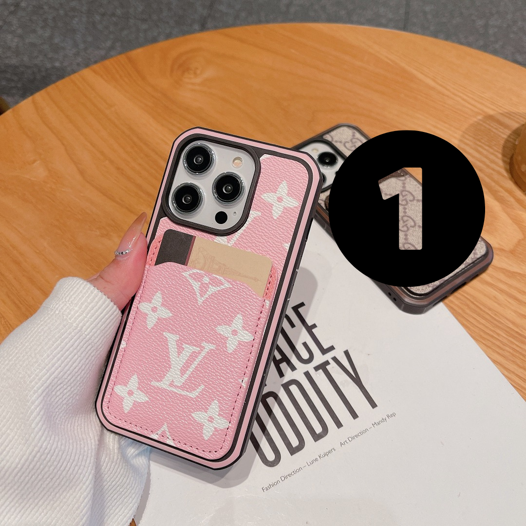 Louis Vuitton-inspired MagSafe wallet case with check and monogram designs