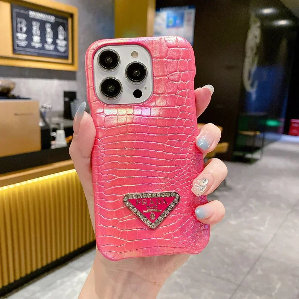 Prada-inspired crocodile texture case for iPhone 13 Pro Max