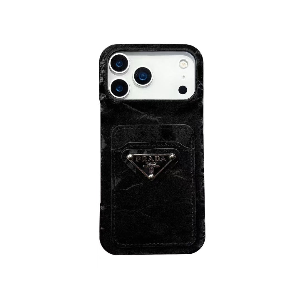 Prada-inspired triangle pocket case for iPhone 15 Pro Max