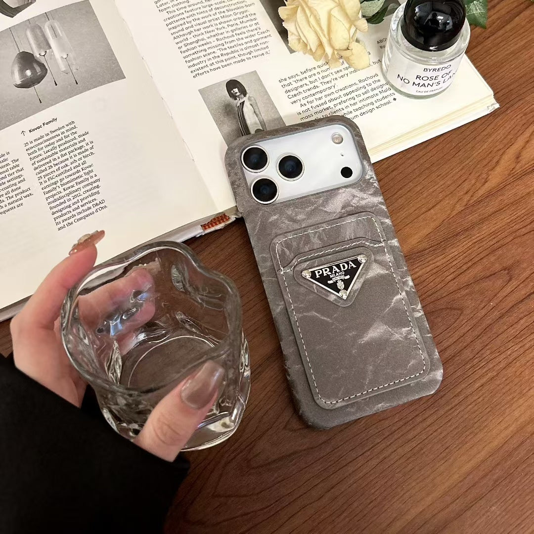 Prada-inspired triangle pocket case for iPhone 15 Pro Max