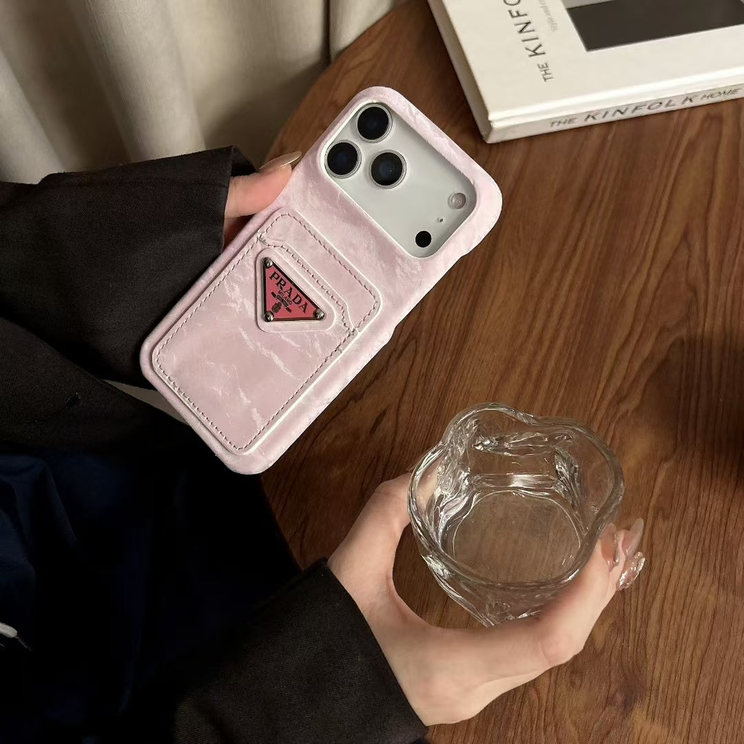 Prada-inspired triangle pocket case for iPhone 15 Pro Max