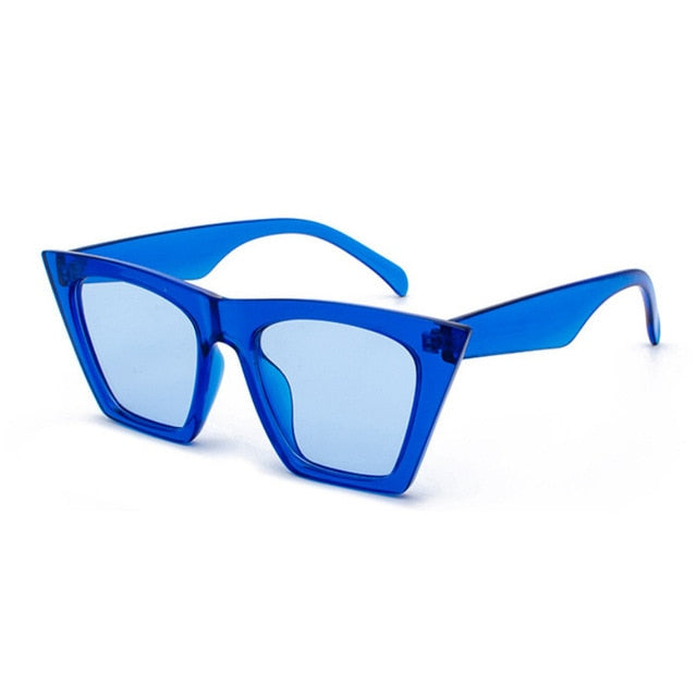 Square cat eye sunglasses with colorful lenses