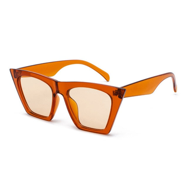 Square cat eye sunglasses with colorful lenses