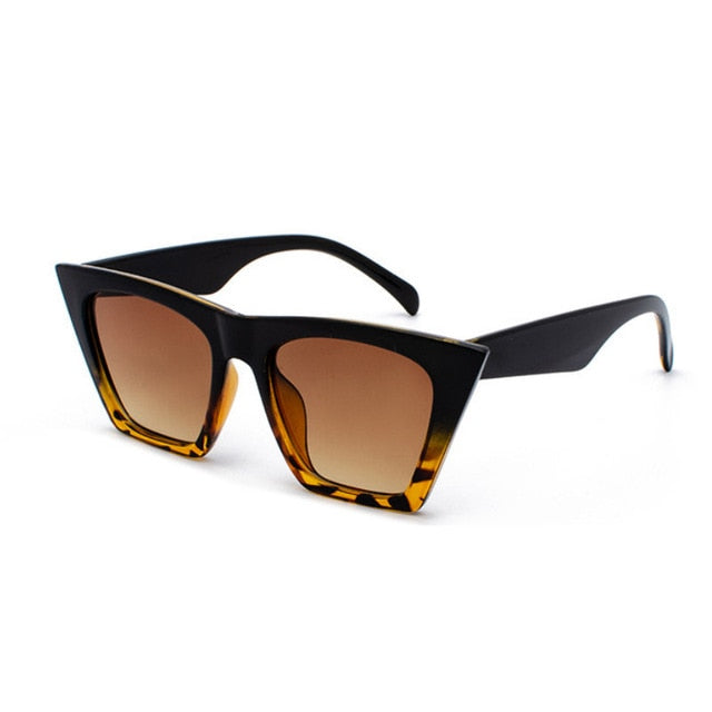 Square cat eye sunglasses with colorful lenses