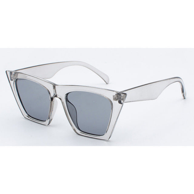 Square cat eye sunglasses with colorful lenses