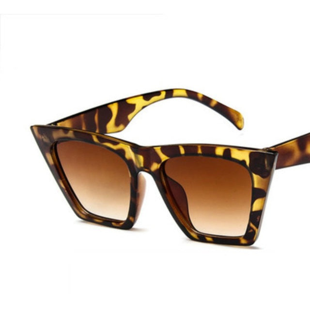 Square cat eye sunglasses with colorful lenses