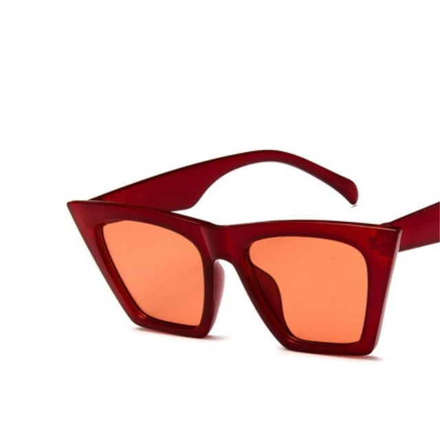 Square cat eye sunglasses with colorful lenses