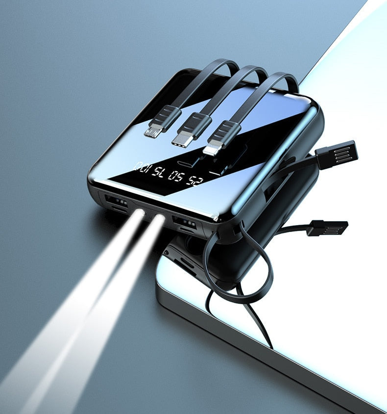 20000mah power bank with built-in cable