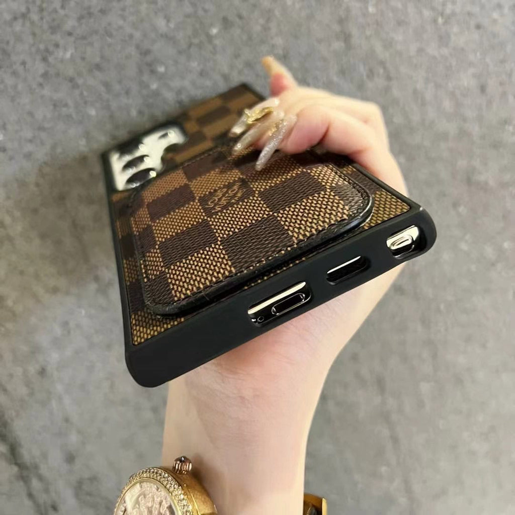 Louis Vuitton-inspired monogram Samsung Galaxy s23 Ultra case with card pocket