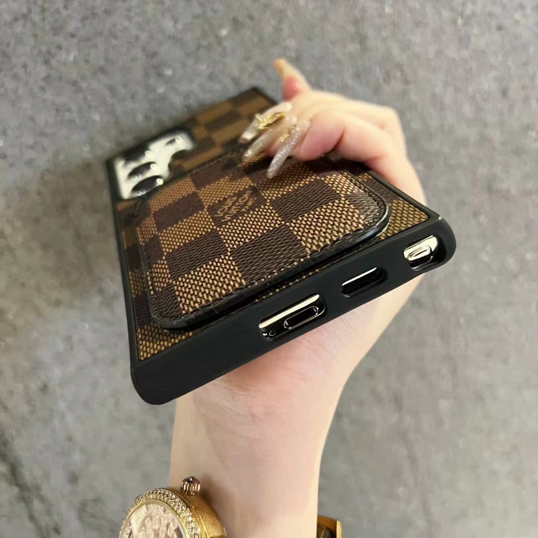 Louis Vuitton-inspired monogram Samsung Galaxy s23 Ultra case with card pocket