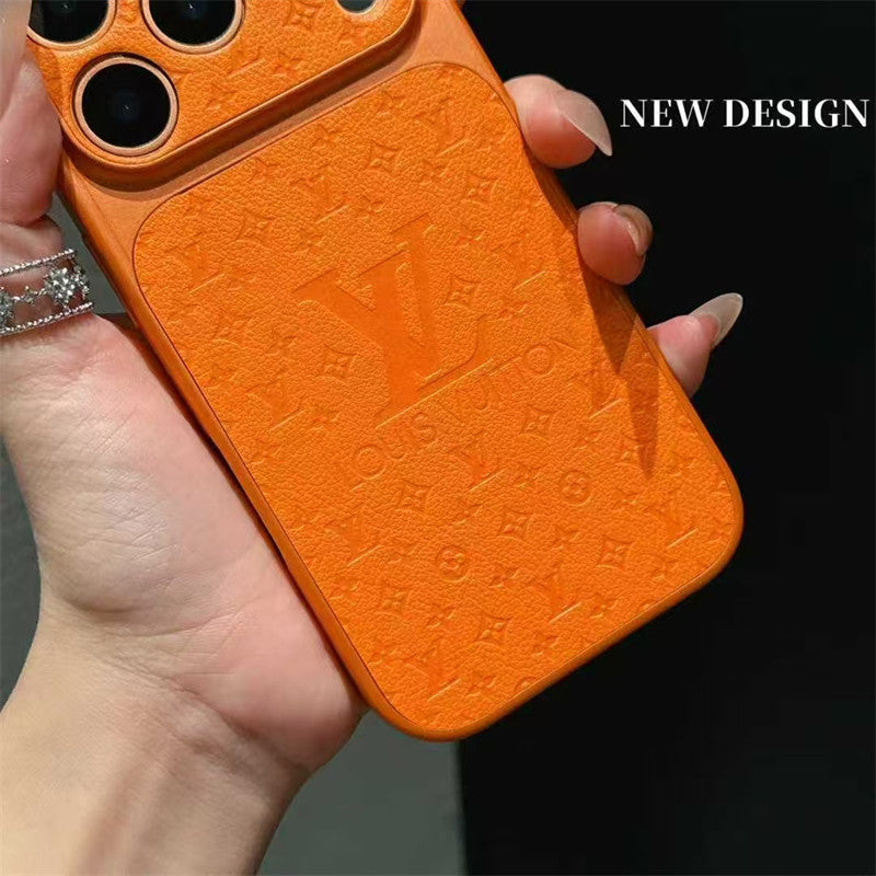 Louis Vuitton-inspired orange case for iPhone 17 / 16 / 15 / 14