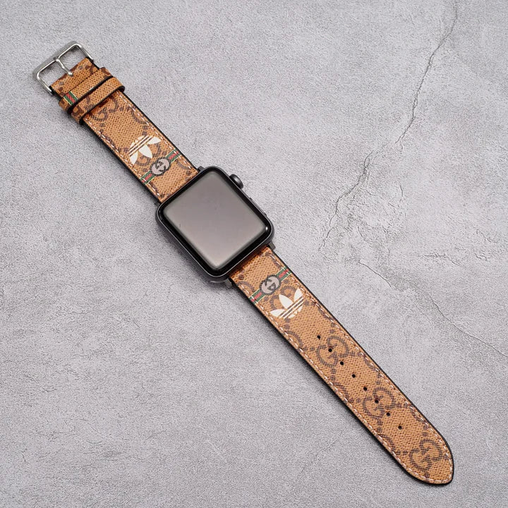 Gucci-inspired floral web stripe Apple Watch band